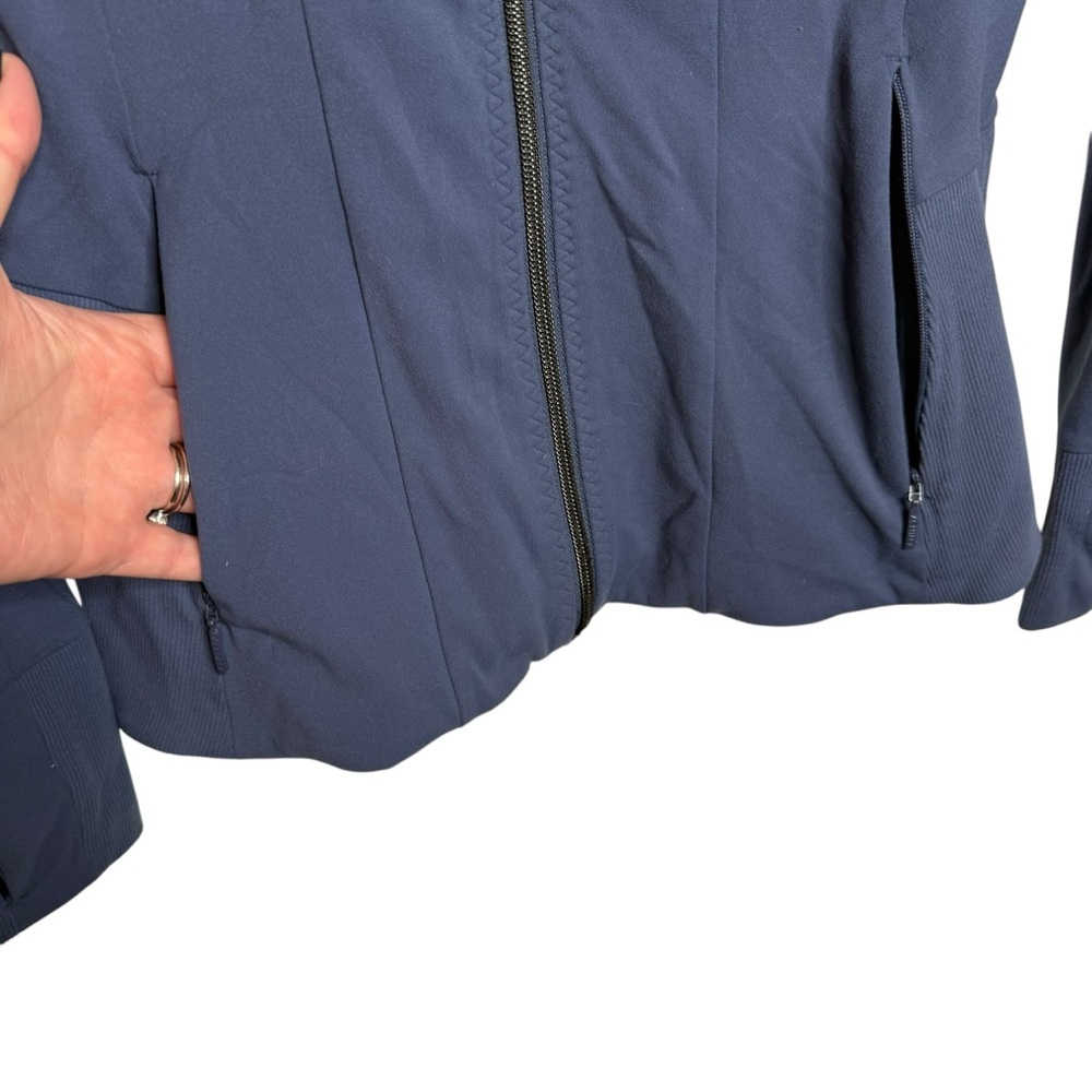 Athleta Shanti Salutation Jacket Zippered Iron Blue Powervita Workout Tall - Picture 5 of 10